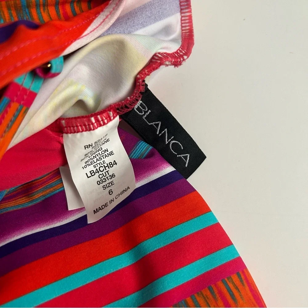 La Blanca Multicolor Tankini | Size 6